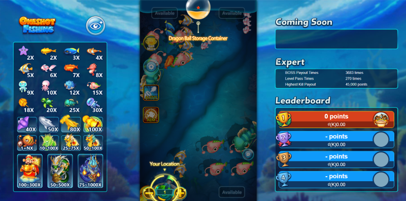 Bắn cá Oneshot Fishing God55 | Triệu hồi rồng thần nhận 1000X 5 bắn cá Oneshot Fishing God55