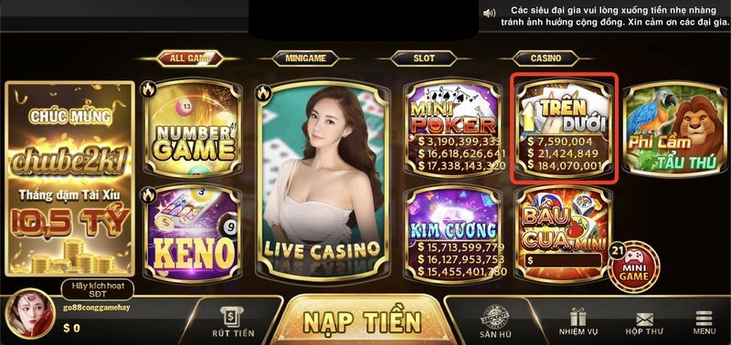 Game nhanh Trên Dưới tại GOD55 – Trò chơi đơn giản, thắng nhanh, thưởng lớn 1 Cá cược Trên Dưới tại GOD55